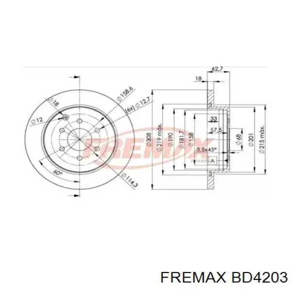 Передние тормозные диски BD4203 Fremax