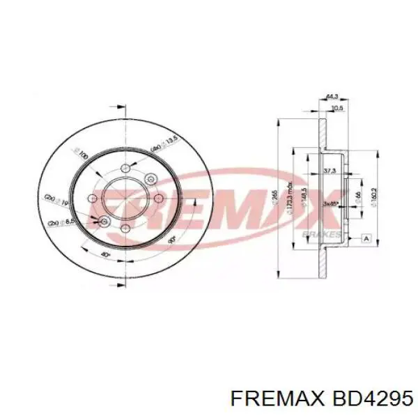 BD4295 Fremax диск тормозной задний