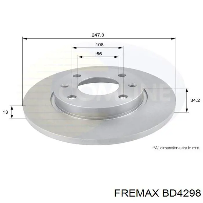 Передний тормозной диск Fremax BD4298