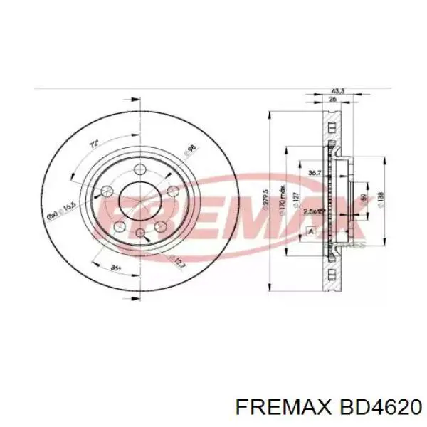 Передние тормозные диски BD4620 Fremax