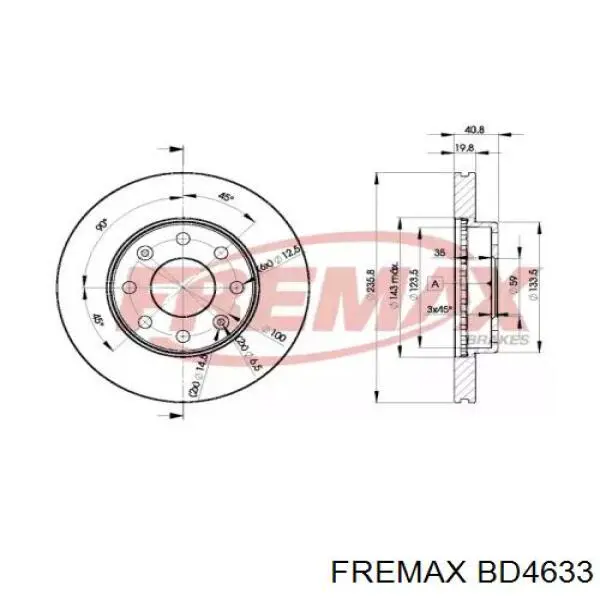 Передние тормозные диски BD4633 Fremax