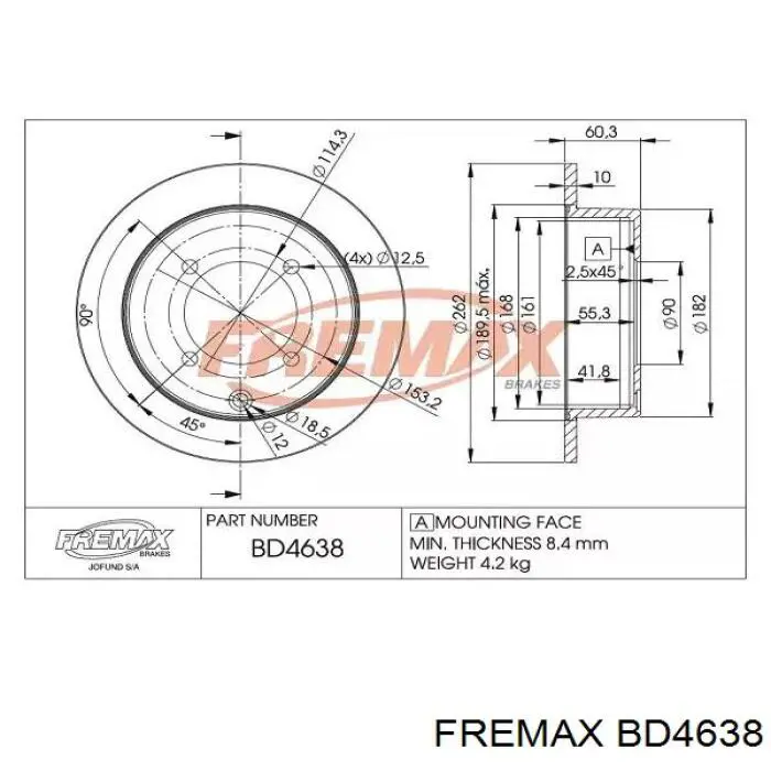 Тормозные диски BD4638 Fremax