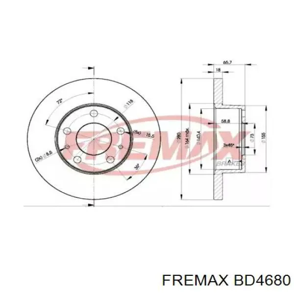 BD 4680 Fremax тормозные диски
