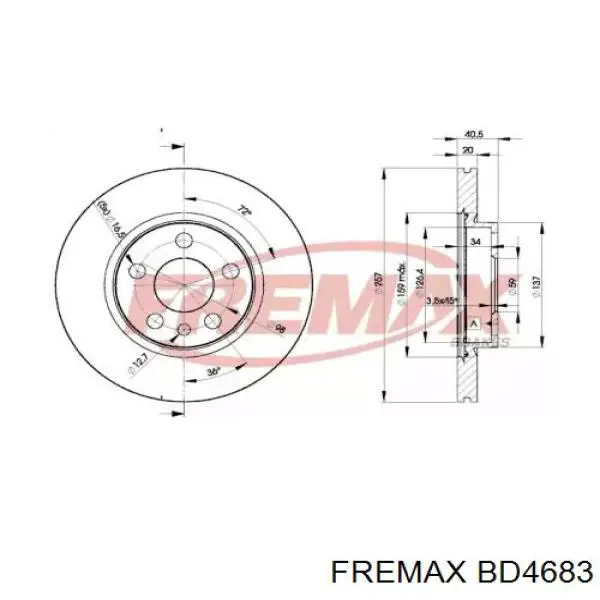 Передние тормозные диски BD4683 Fremax