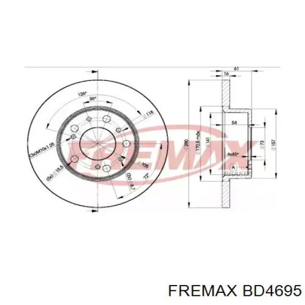 BD4695 Fremax диск тормозной передний