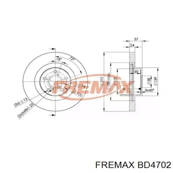 Тормоз дисковый передний Fremax BD4702 цена, от 51.94 USD