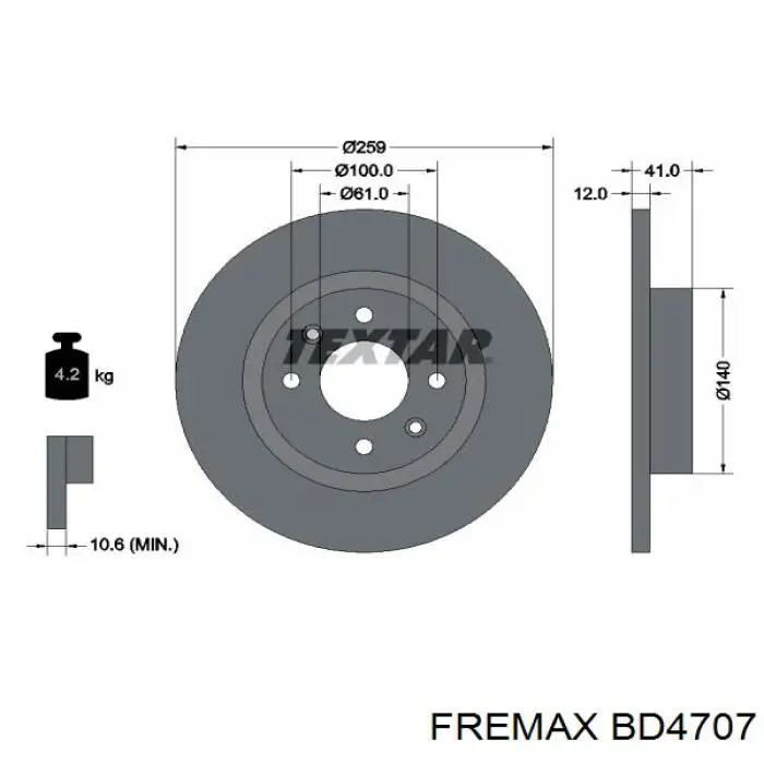 Передний тормозной диск Fremax BD4707