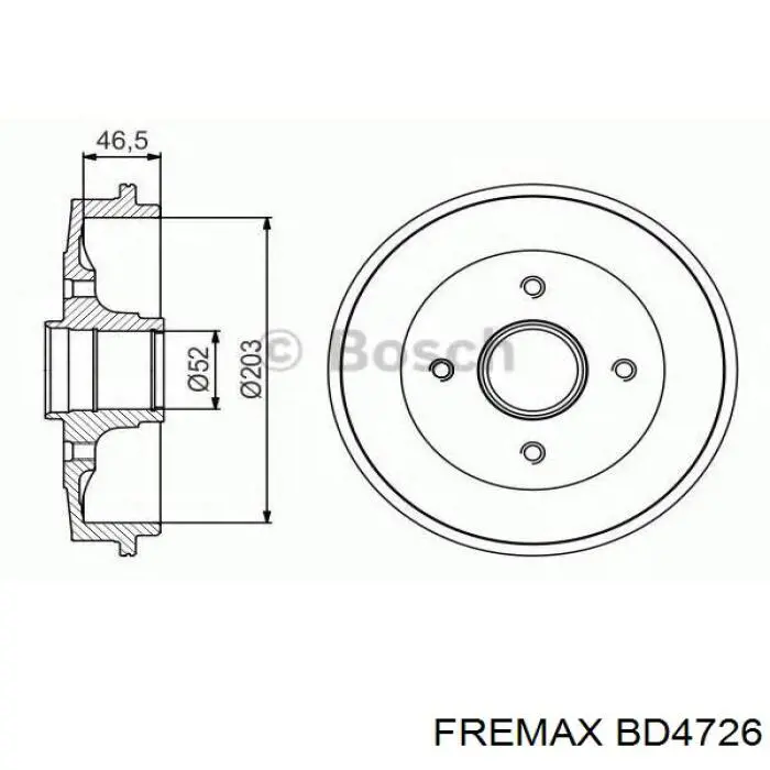 BD4726 Fremax Тормозной барабан