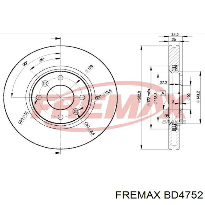 Купить BD4752 Fremax Ротор тормозной