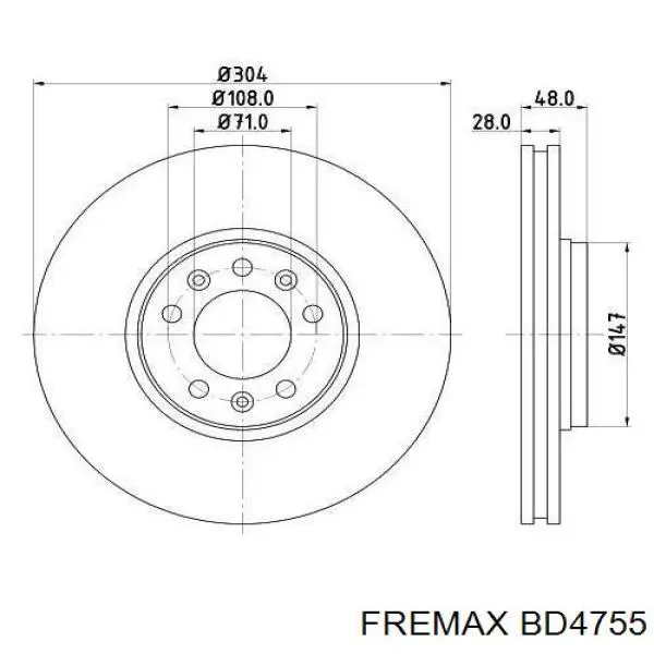 BD4755 Fremax Диск тормозной передний
