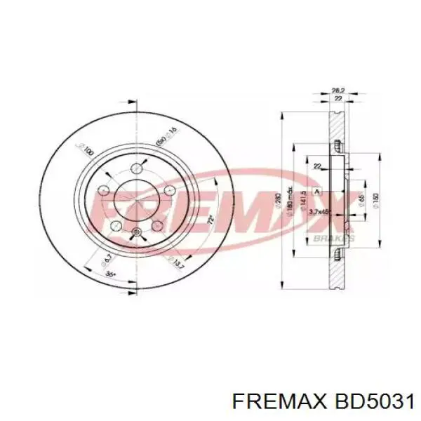 Передние тормозные диски BD5031 Fremax