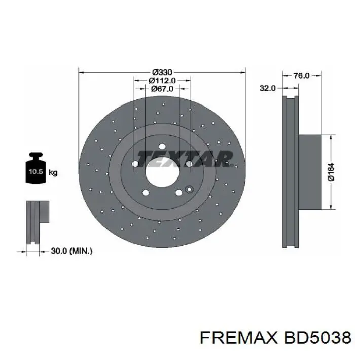 Купить BD5038 Fremax Ротор тормозной