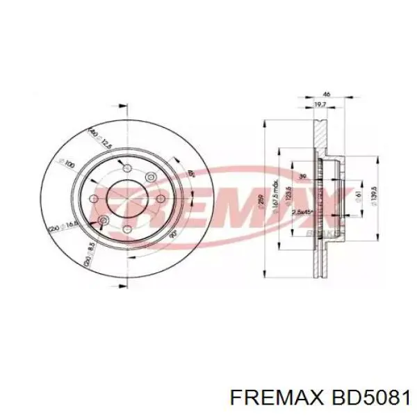 BD-5081 Fremax диск тормозной передний