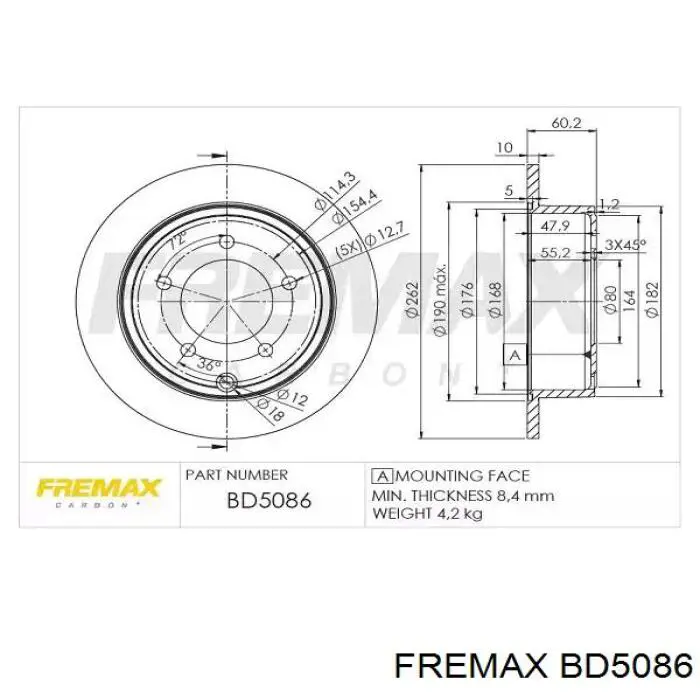 Тормозные диски BD5086 Fremax