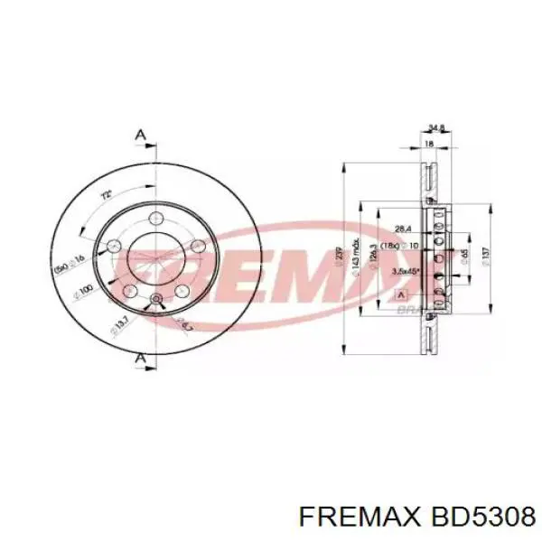 Передние тормозные диски BD5308 Fremax