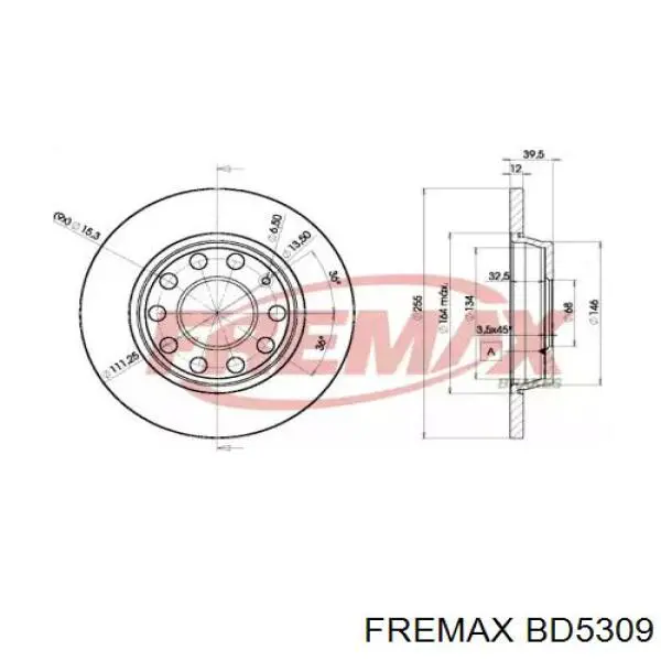 BD5309 Fremax диск тормозной задний