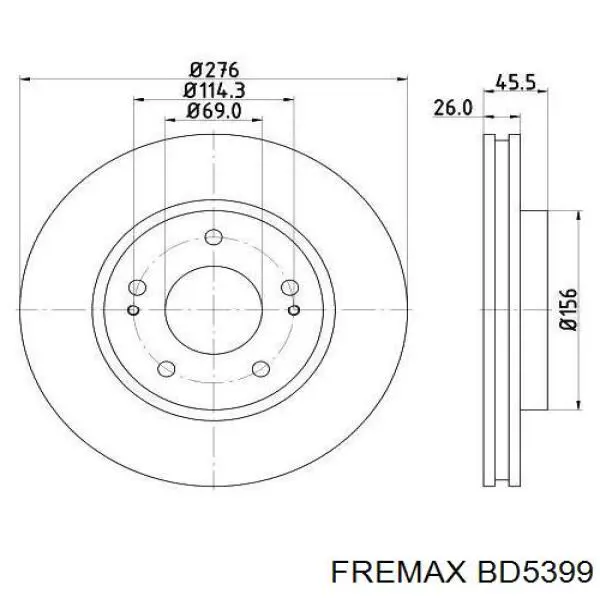 BD5399 Fremax Диск тормозной передний