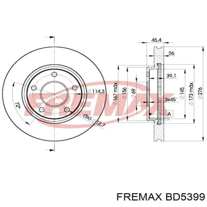 Купить BD5399 Fremax Ротор тормозной