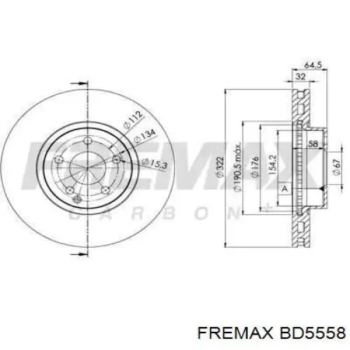 BD5558 Fremax диск тормозной передний