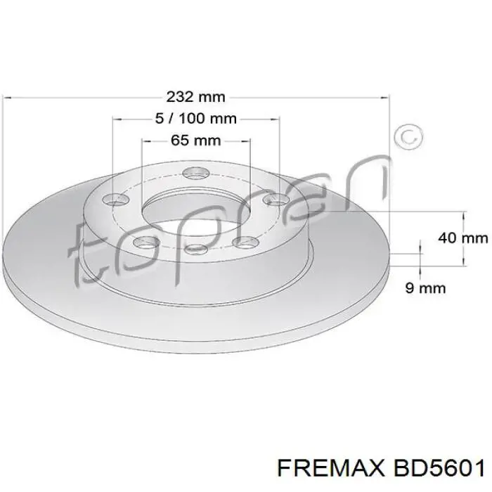 BD5601 Fremax Дисковый тормоз