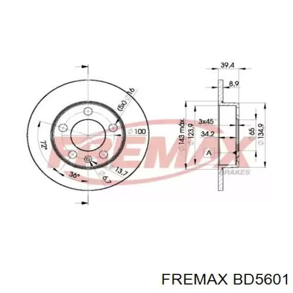 Задний тормозной диск Fremax BD5601 цена, от 21.83 USD