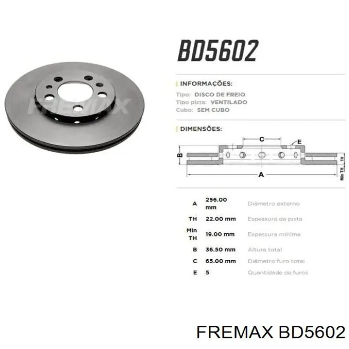 Купить BD5602 Fremax Ротор тормозной