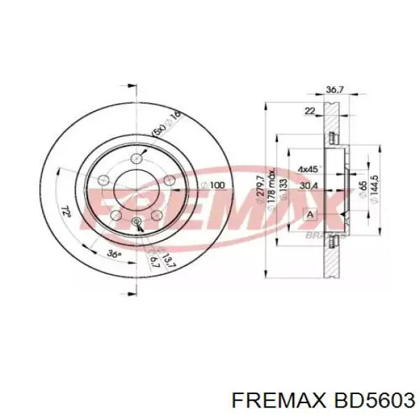 Передние тормозные диски BD5603 Fremax