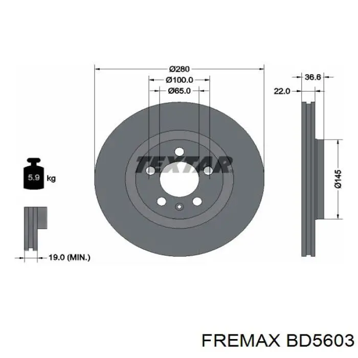 Передний тормозной диск Fremax BD5603