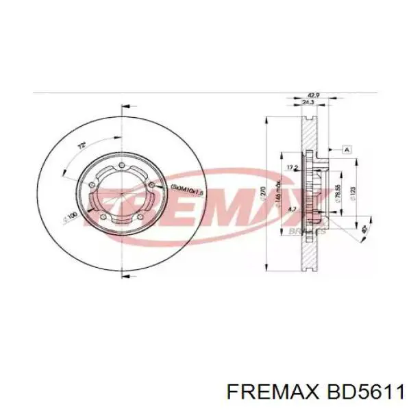 Тормоз дисковый передний Fremax BD5611 цена, от 25.37 USD