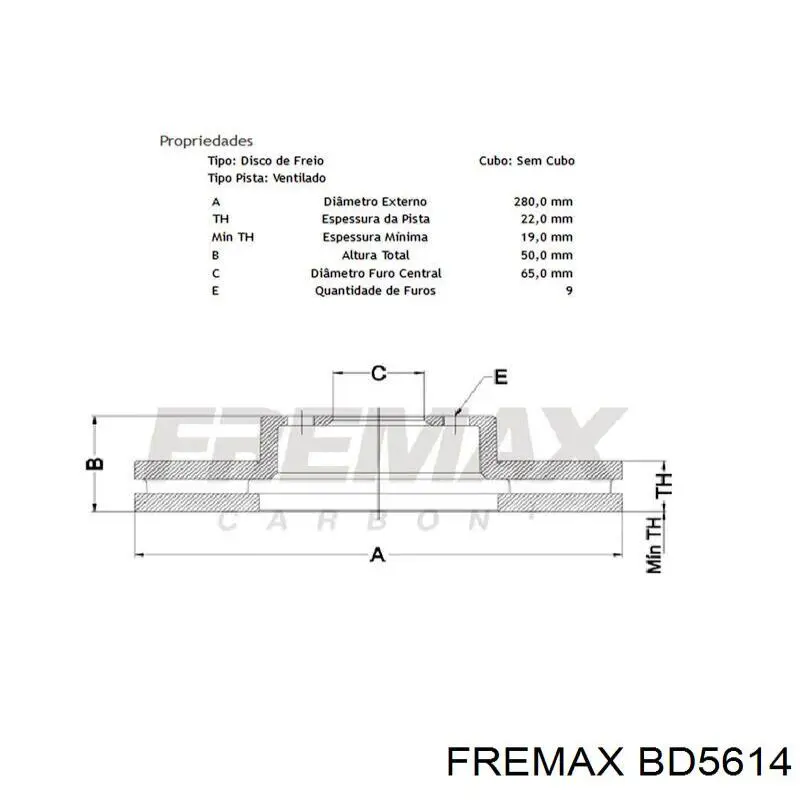 Купить BD5614 Fremax Ротор тормозной