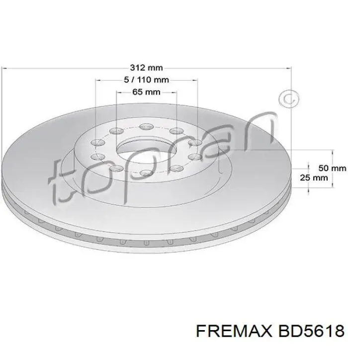 Тормоз дисковый передний Fremax BD5618 цена, от 49.23 USD