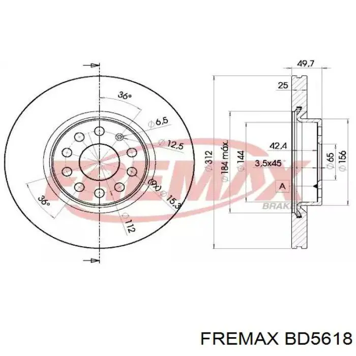 Передние тормозные диски BD5618 Fremax