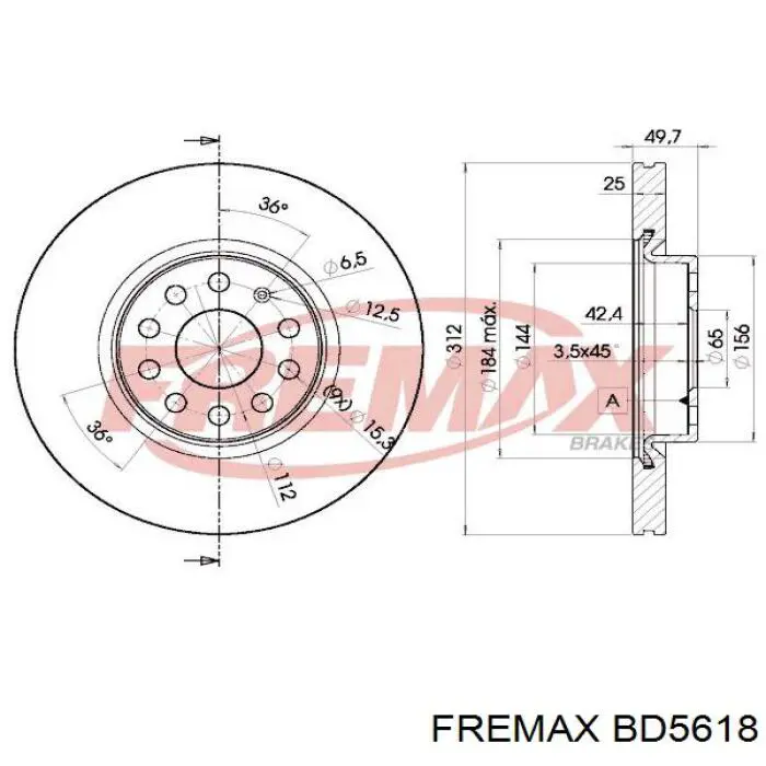 Купить BD5618 Fremax Ротор тормозной
