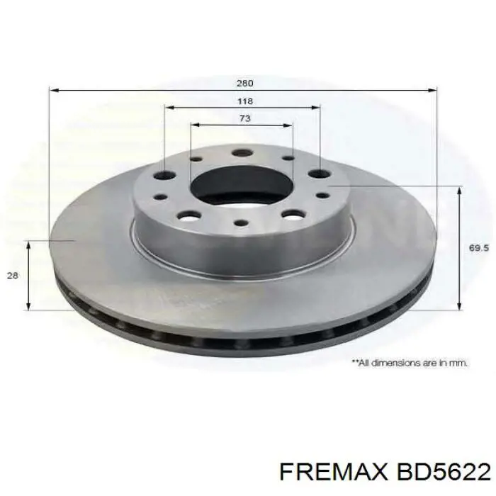 Передний тормозной диск Fremax BD5622
