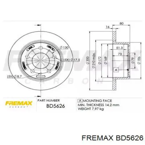 bd-5626 Fremax диск тормозной задний