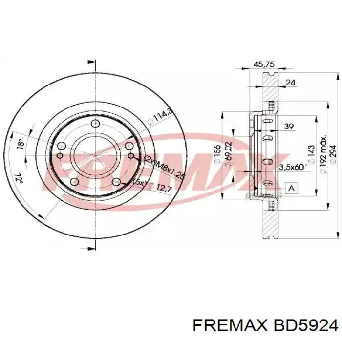 Тормоз дисковый передний Fremax BD5924 цена, от 49.27 USD