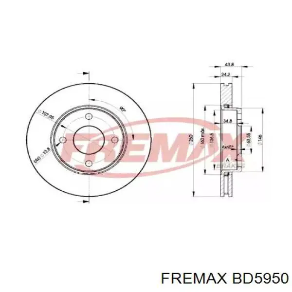 Передние тормозные диски BD5950 Fremax