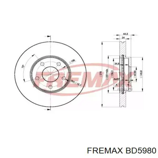 Передние тормозные диски BD5980 Fremax