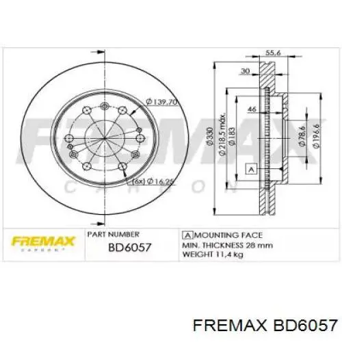 Передние тормозные диски BD6057 Fremax