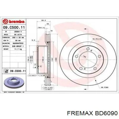 Купить BD6090 Fremax Ротор тормозной