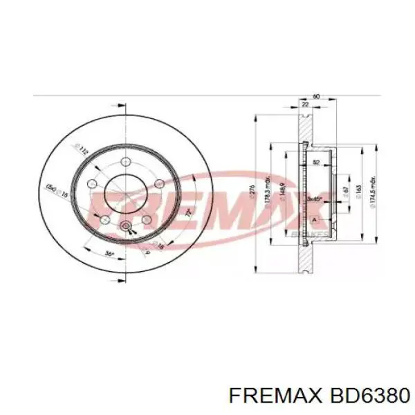 Передние тормозные диски BD6380 Fremax