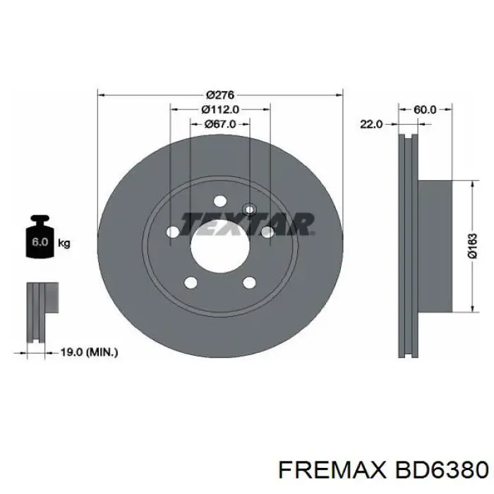Купить BD6380 Fremax Ротор тормозной