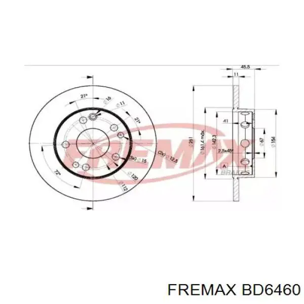 BD6460 Fremax диск тормозной передний