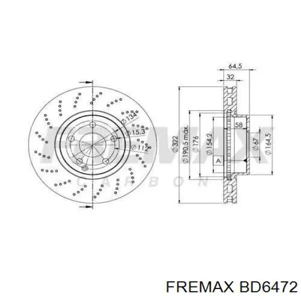 BD6472 Fremax диск тормозной передний