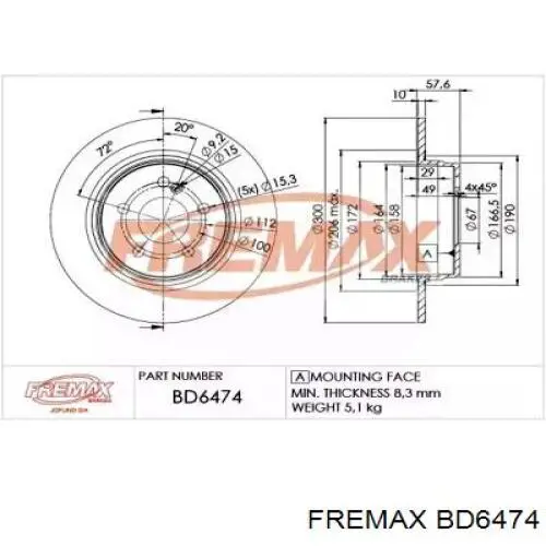 Тормозные диски BD6474 Fremax