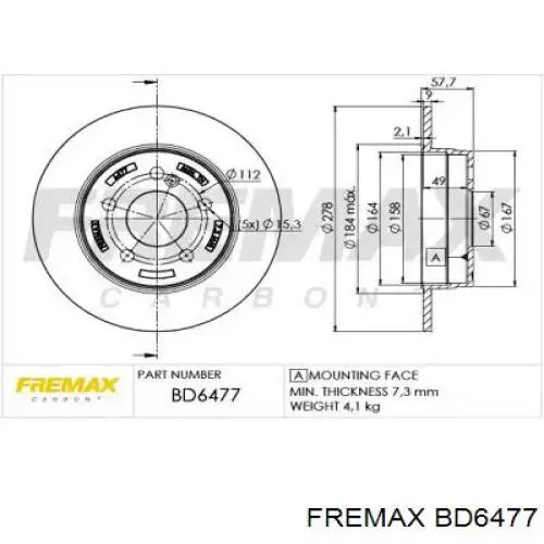 BD6477 Fremax тормозные диски