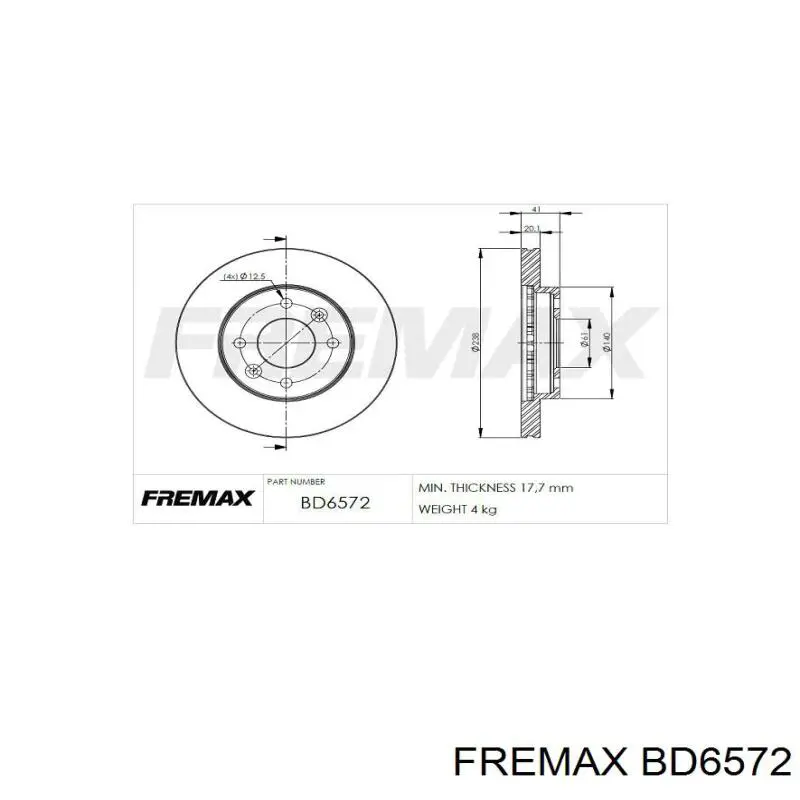 BD6572 Fremax Диск тормозной передний