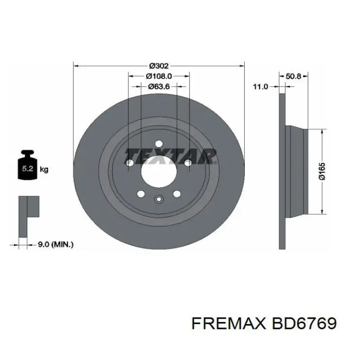 BD6769 Fremax Дисковый тормоз