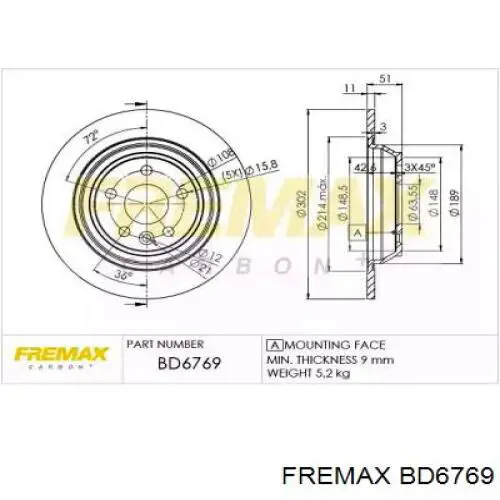 Тормозные диски BD6769 Fremax
