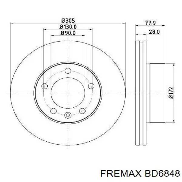 Передние тормозные диски BD6848 Fremax